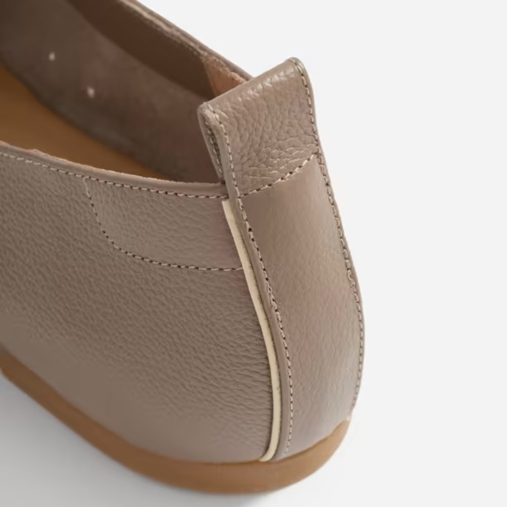 Everlane Pebbled Leather Ballet Flats in Taupe - Picture 6 of 13